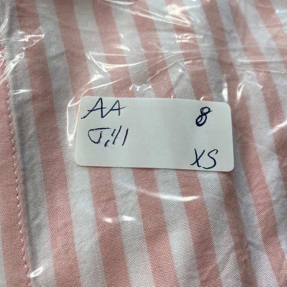 J Jill Button Up Tunic Top Womens XS Striped Pink White Pocket Roll Tab Sleeve - Picture 12 of 12